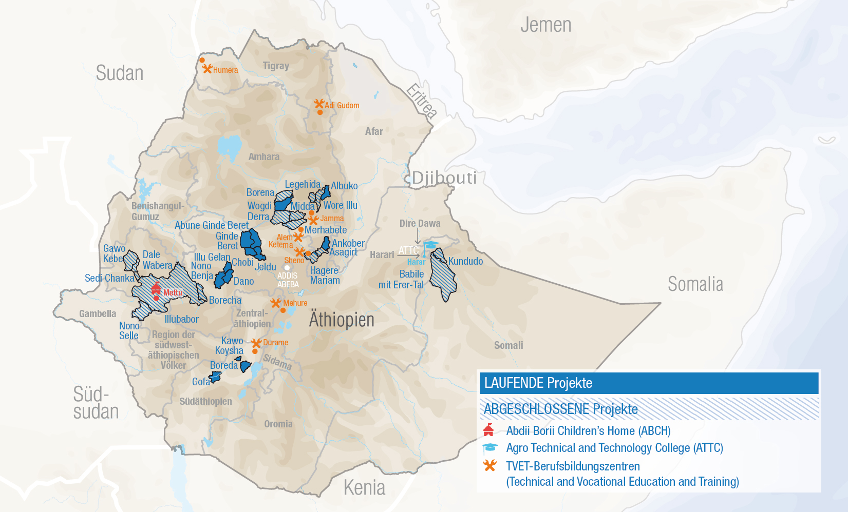 Projektkarte Menschen für Menschen Stand 2025