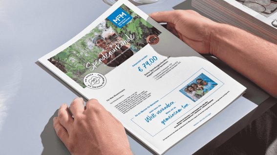 Urkunde nach einer Spende über die Spendenbox von Menschen für Menschen